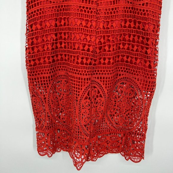 Lovers + Friends Dress Red Blush Cutout Lace Open Back Sleeveless - Picture 11 of 12